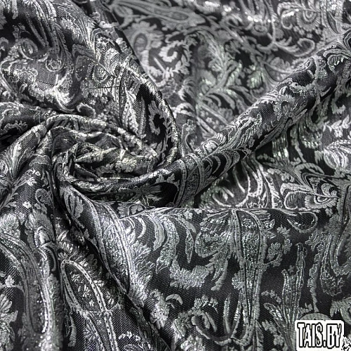 Парча жаккард огурцы (черный)