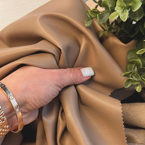 Экокожа на замшевой основе (бежевый)