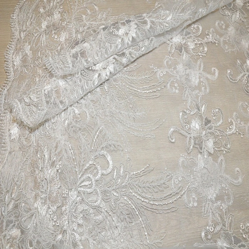 Вышивка на сетке  "Моника" (белый)