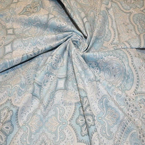 Бязь для постельного белья (Голубой орнамент)