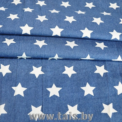 Джинс принт Звезды большие (светло-синий)