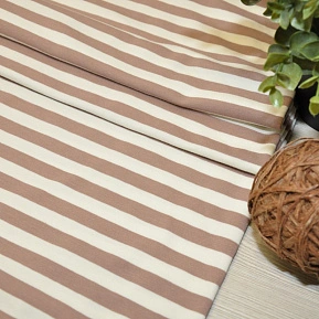 Кулирная гладь "Тельняшка" "1 см бежевый +молочный"