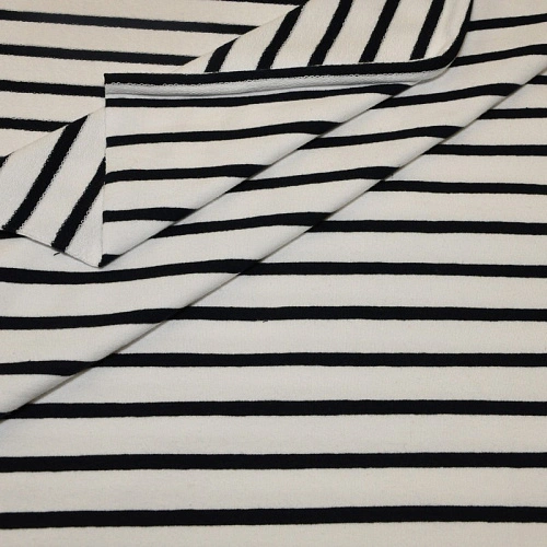 Футер 2-х нитка Полоска (белый фон т.синяя полоска)