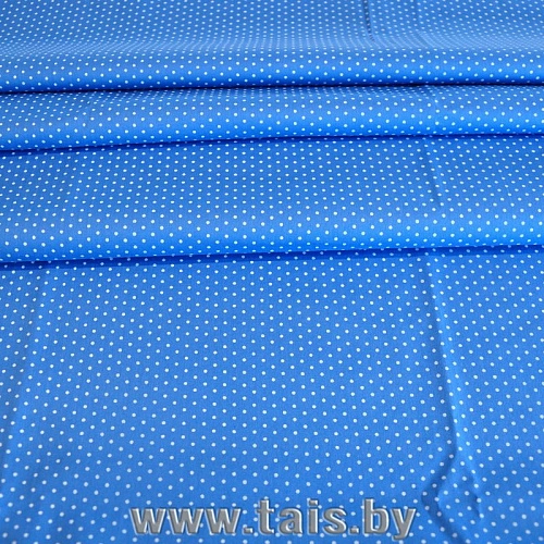 Поплин горох (голубой)