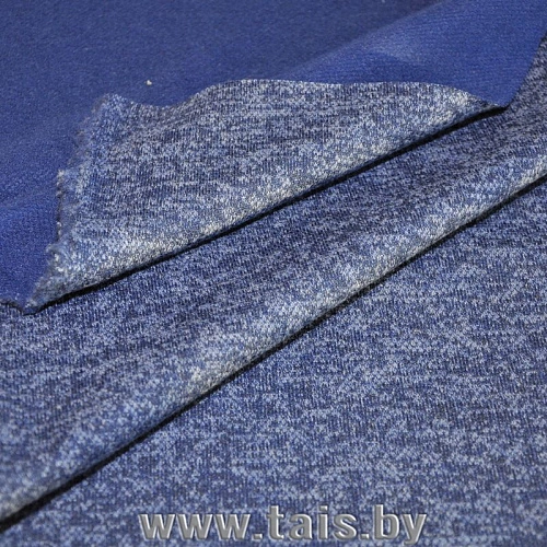 Трикотаж Ангора меланж с начесом (синий)