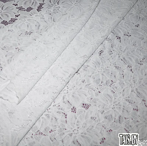 Гипюр стрейчевый с ажурным краем (белый)