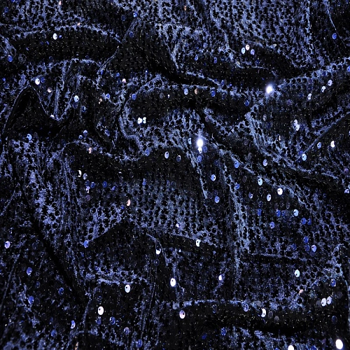 Пайетки на велюре (синий)