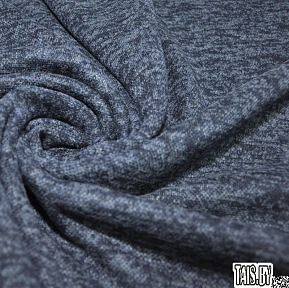 Трикотаж Ангора меланж с начесом (темный синий)