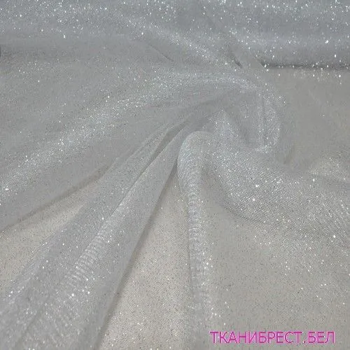 Фатин с блестками (белый)
