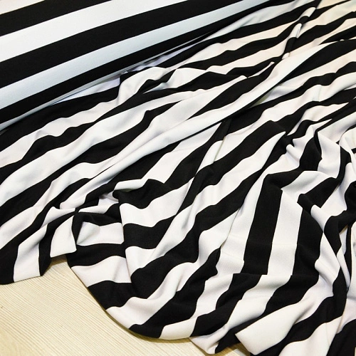 Вискоза  полоска  2 см (черный+белый)