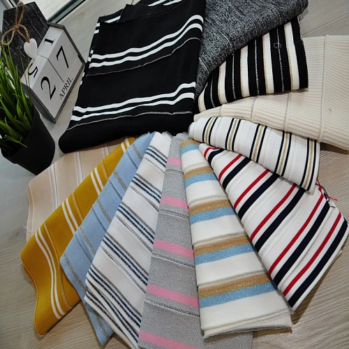 Манжет трикотажный (индиго+бордовый+серебро)