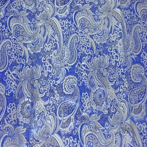 Парча жаккард (василек с серебром)