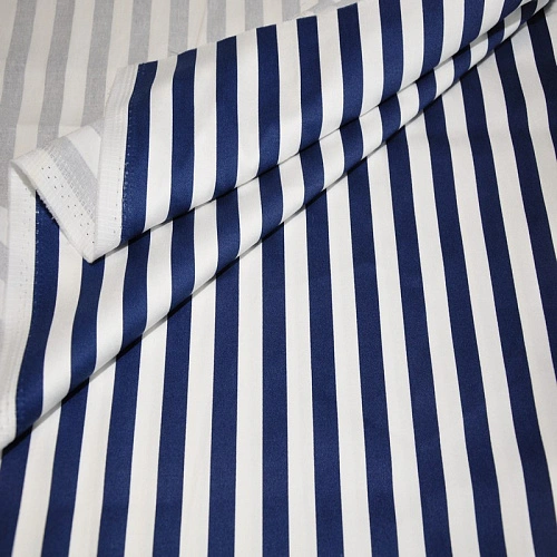 Хлопок стрейч принт " Синяя полоска ш.1,5см"