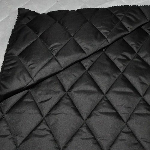 Плащевка стеганая "Ромбик" (черный)
