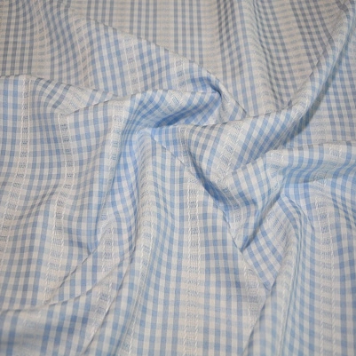 Рубашечный хлопок с кружевом  (голубой)