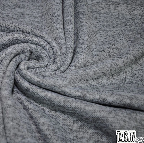 Трикотаж Ангора меланж с начесом (серо-голубой)