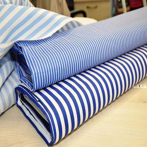 Поплин полоска  шир.1 см (василек)