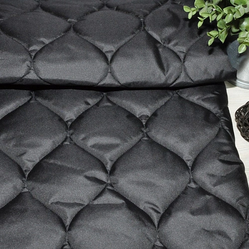 Плащевка стеганая "ЛУК" (черный)