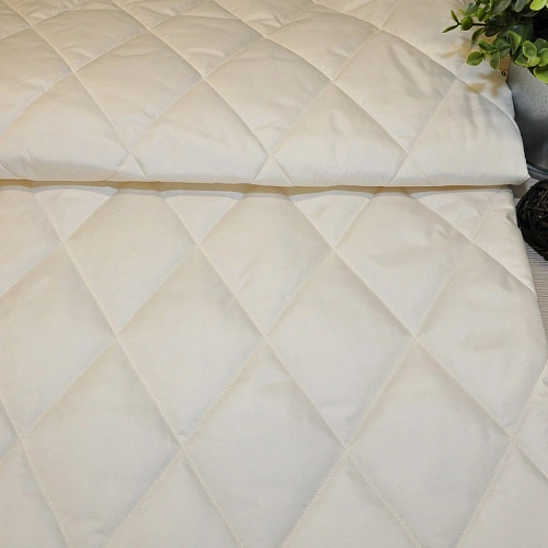 Плащевка стеганая "Ромбик" (сливочный)