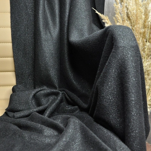 Трикотаж Ангора плотная с люрексом  (черный графит)