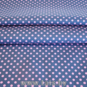 Джинс принт "Горох розовый"