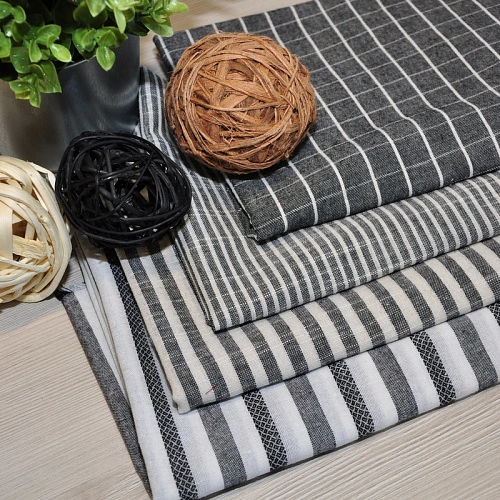 Рубашечны хлопок с фактурой льна (полоска 0,2см серый+белый)