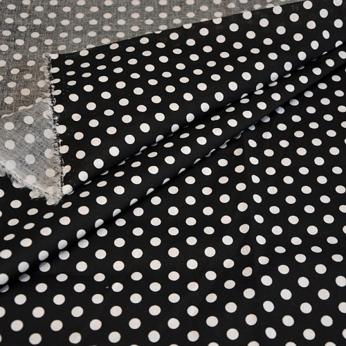 Поплин горох 5мм (черный)