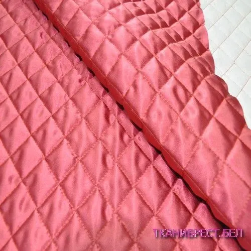 Атлас стеганый на синтепоне (темно-коралловый)