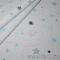 Ткань х/б плательная (звезды голубые)