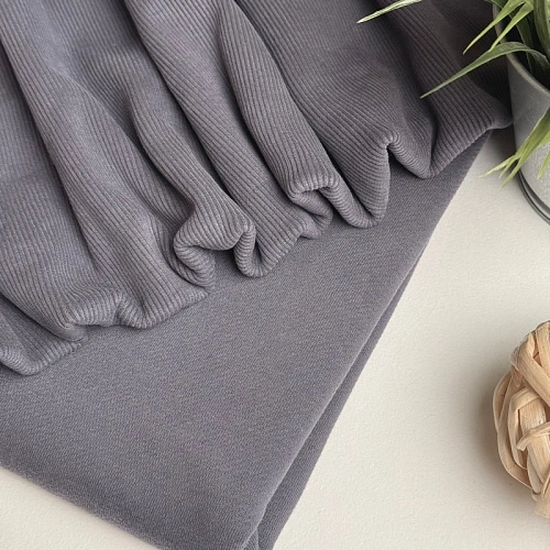 Футер 3-х нитка с эффектом велюра (графит)