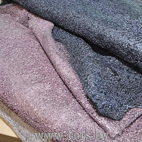 Вышивка на сетке с пайетками "Волна" (графит)