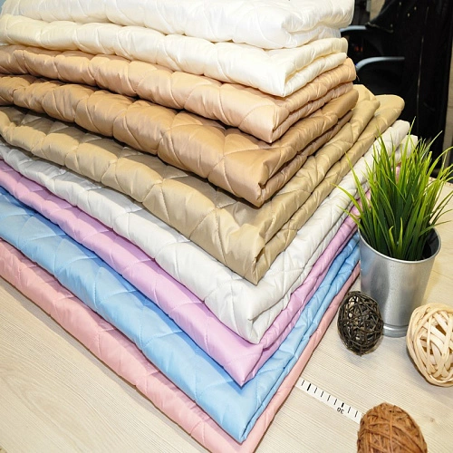 Плащевка стеганая "Ромбик" (светло-серый)