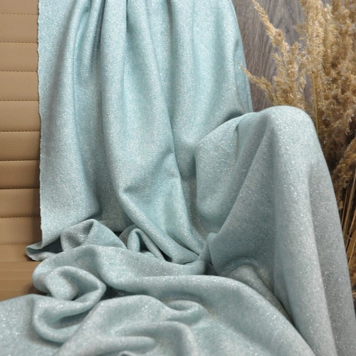 Трикотаж Ангора плотная с люрексом  (нежный голубой)