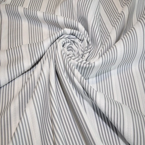 Рубашечный хлопок с кружевом полоска (серый)