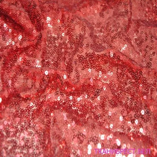 Пайетки на сетке (красный)