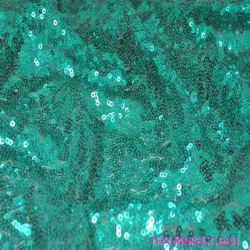 Пайетки на сетке (изумруд)