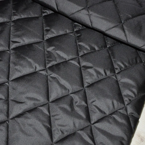 Плащевка стеганая "Ромбик" (черный)
