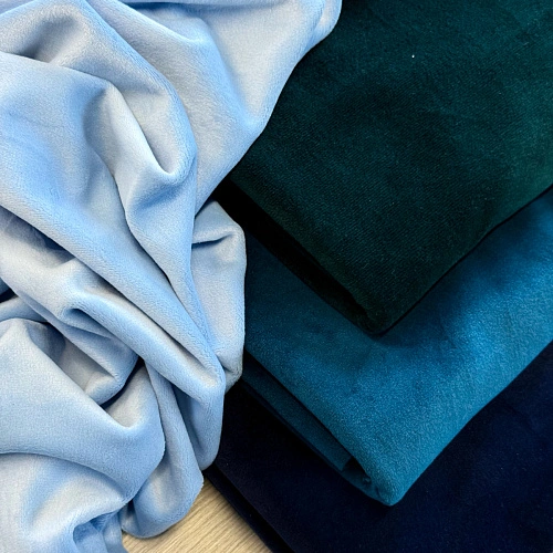Велюр "Бамбук" (Голубой)