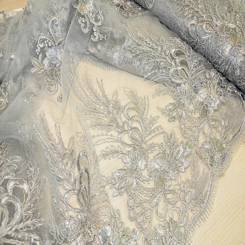 Вышивка на сетке  "Моника" (серебро)