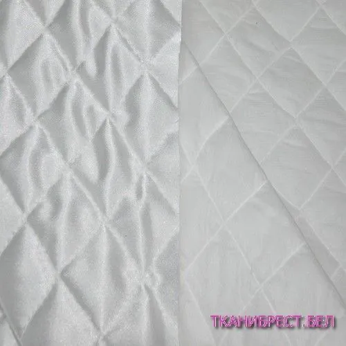 Атлас стеганый на синтепоне (белый)