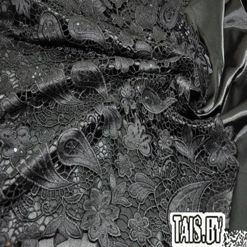 Кружево (черный с пайетками)