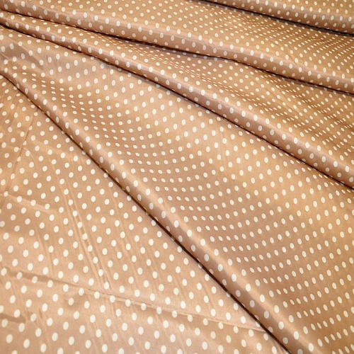 Подкладка нейлон (Горох на бежевом фоне)