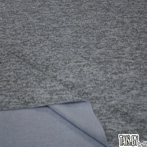 Трикотаж Ангора меланж с начесом (серо-голубой)