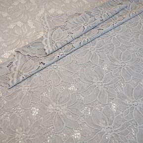 Гипюр стрейчевый с ажурным краем (серый)