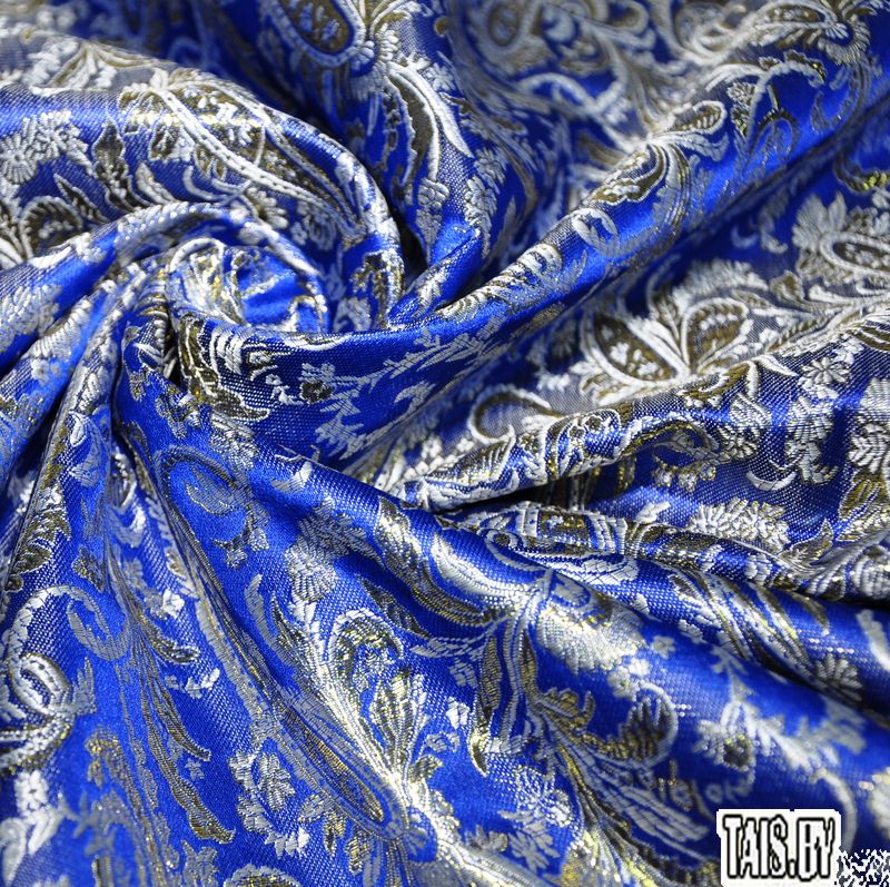 Парча жаккард огурцы (василек)