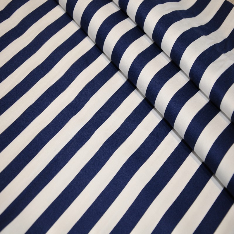 Хлопок стрейч принт " Синяя полоска ш.1,5см"