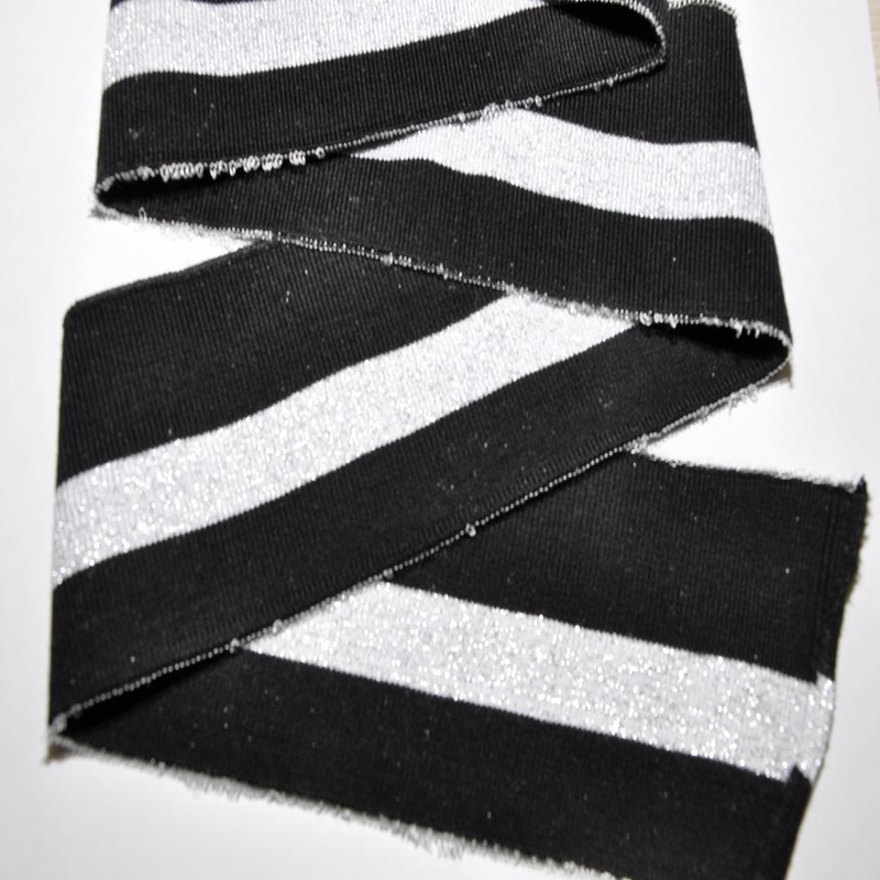 Манжет трикотажный (черный+серебро)