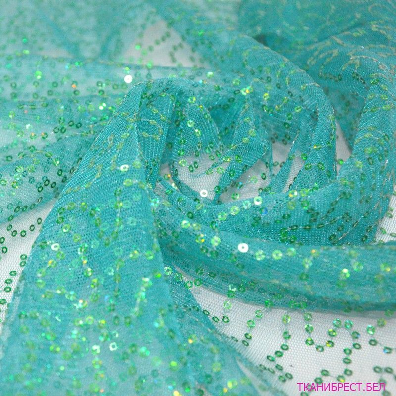 Пайетки на сетке зеленые