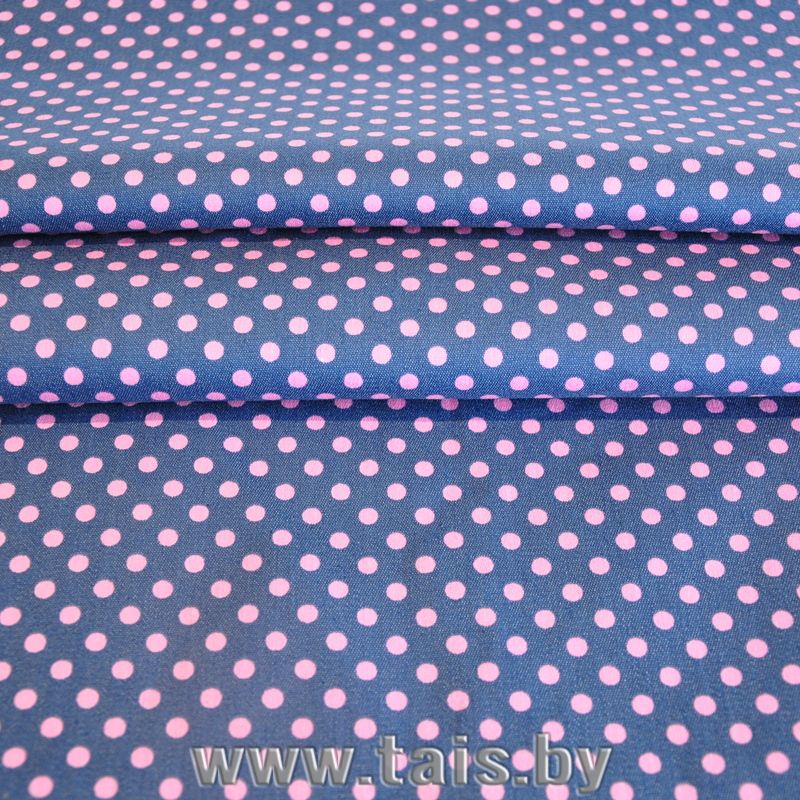 Джинс принт "Горох розовый"