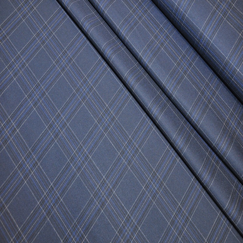 Костюмная ткань "Клетка " (синий гленчик) скидки на ткани в Минске оптом и в розницу | Трикотаж tais.by